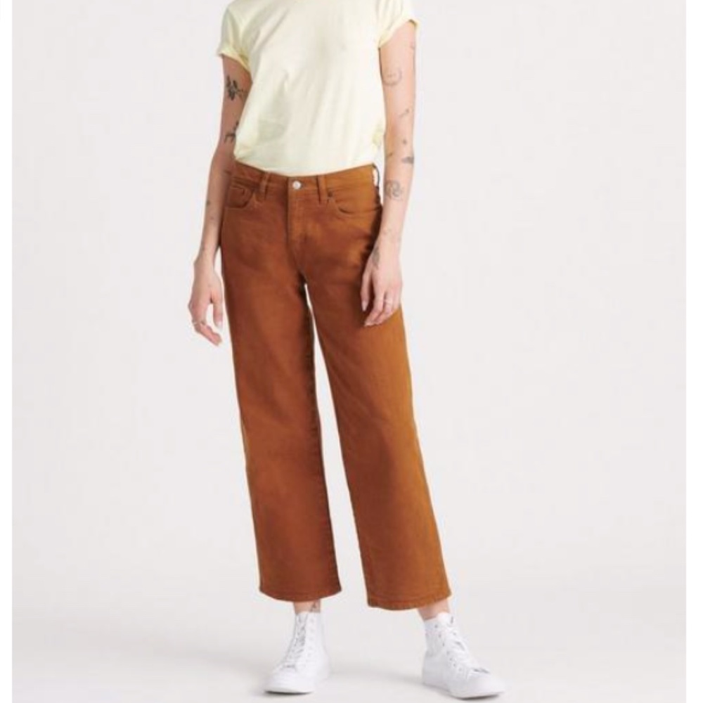 Lucky Brand Mid Rise Crop Wide Leg Jean